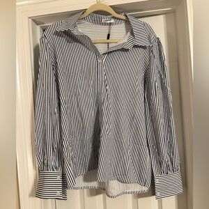NWT Zeagoo Navy and White Striped Shirt